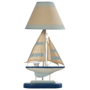 WOOD LAMP SHADE VINTAGE MARINE DESIGN BOAT