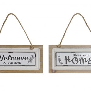 HANGING DECORATION WOOD & IRON 30 X 1 X 13,5 welcome 1 MOD.