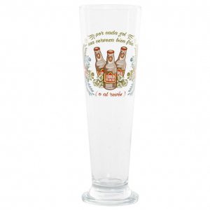 GLASS GLASS 7,5X7,5X24 400 ML. BEER PRINTED