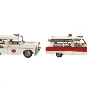 DECORATIVE VEHICLE METAL 32 X 13 X 13 AMBULANCE