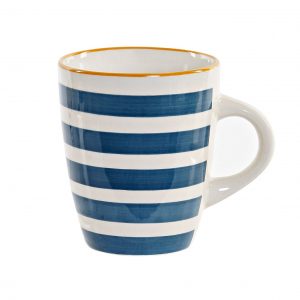MUG STONEWARE 8,7 X 8,7 X 10,5 330 ML. STRIPES BLUE