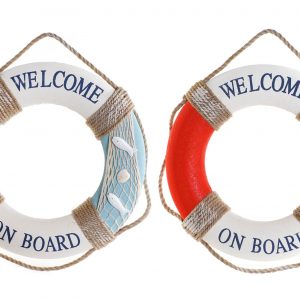 WELCOME ABOARD LIFE PRESERVER RING BUOY NAVY