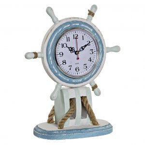 MARINE COLLECTION CLOCK WOOD WITH ROPE 23 X 10 5 X 28