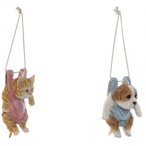 FIGURE RESIN 16,5 X 12,5 X 24 CAT & DOG 2 MOD.