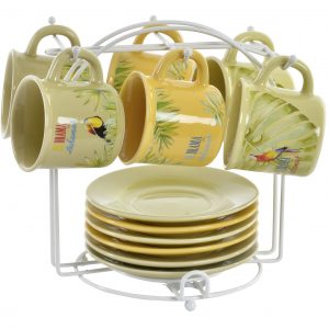 COFFEE SET OF 6 STONEWARE BAHAMAS