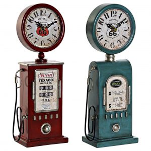 TABLE CLOCK METAL PP 13X7,5X35 GAS STATION 2 MOD.