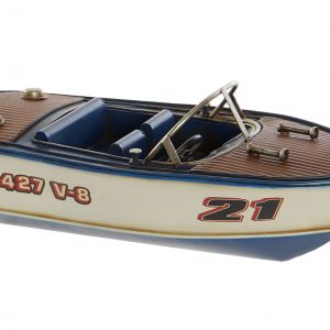 DECORATIVE VEHICLE METAL 14 X 31,5 X 8 / V8 BOAT BLUE