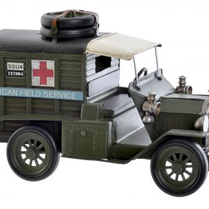 METAL VINTAGE JEEP MILITARY GREEN