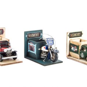 wood & metal designs memory pictures also can use as a pen holder etc