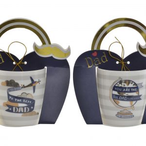 MUG PORCELAIN 12 X 9 X 9 360 ML. SANTA GOLDEN 2 MOD.