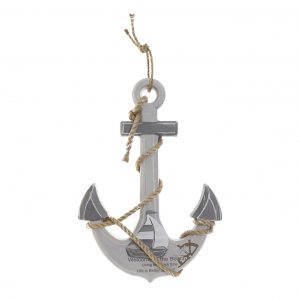 WOOD WALL DECORATION ANCHOR WITH ROPE