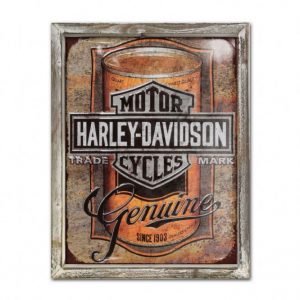 Harley Vintage 44 cm x 34 cm Wood Framed Metal Art
