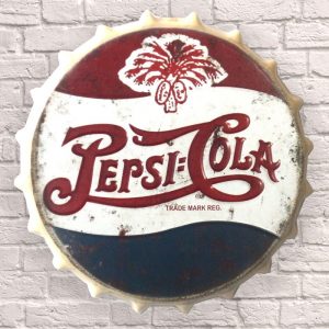 Pepsi Huge 40cm Bottle Top METAL SIGN