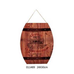 Metal sign wine barrel  art  design