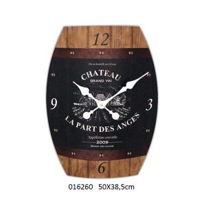 WALL CLOCK METAL WINE BARREL DESIGN