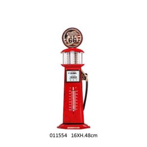 VINTAGE METAL THERMOMETER GAS PUMP ROUTE 66 DESIGN