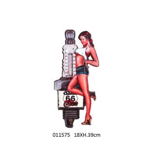 VINTAGE METAL THERMOMETER ROUTE 66 DESIGN