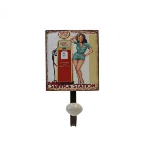 VINTAGE METAL WALL HANGER SERVICE STATION DESIGN