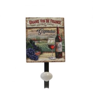 VINTAGE METAL WALL HANGER WINE DESIGN