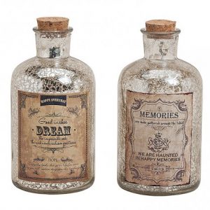 VINTAGE CLASS BOTTLES WITH QUOTES DREAM & MEMORIES
