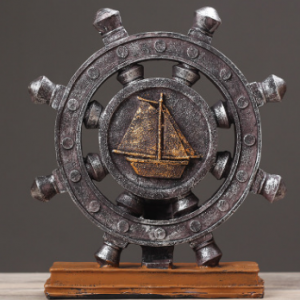 VINTAGE FIGURE RESIN MATERIAL MARINE WHEEL 