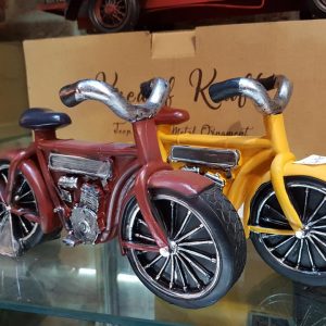 VINTAGE YELLOW MOTORCYCLE RESIN MATERIAL