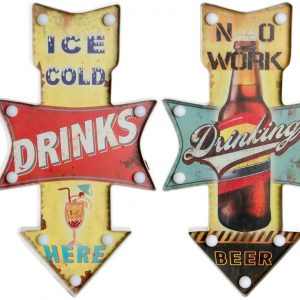 LED METAL SIGN NO WORK DRINKING BEER