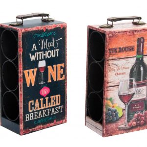 METAL VINTAGE DESIGN 3 BOTTLES WINE HOLDER. out of stock