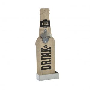 VINTAGE BEER BOTTLE OPENER WOOD & METAL