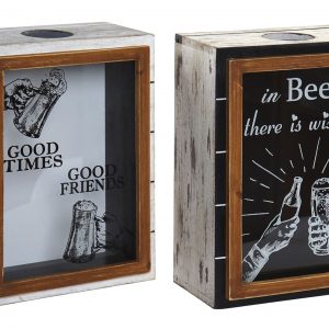 VINTAGE WOOD & CLASS BEER CAP HOLDER