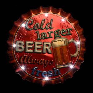 BEER WALL HANGER LED LIGHTS PLASTIC EMBOSSED