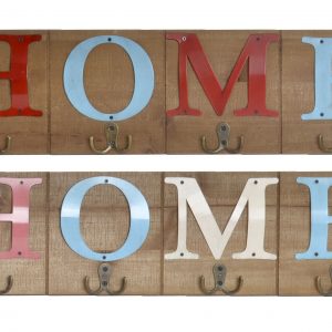WOOD & METAL DESIGN WALL CLOTHES HANGER