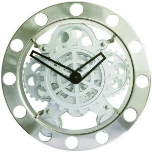 Wall clock with visible gears, quartz movement, diameter 35.5 CM