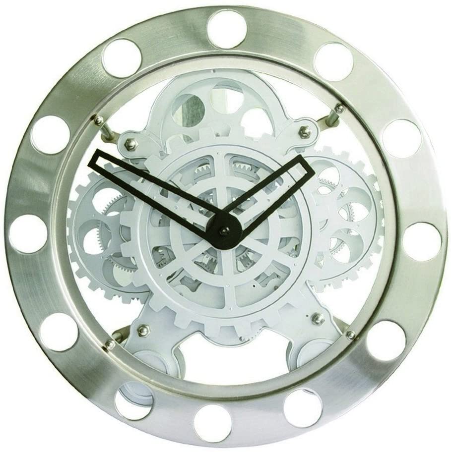 Wall clock with visible gears, quartz movement, diameter 35.5 CM