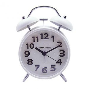 New Majestic Alarm Clock with Light, WHITE , One Size