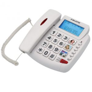 MAJESTIC Corded telephone with large backlit alphanumeric display