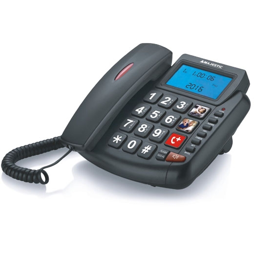 MAJESTIC Corded telephone with large backlit alphanumeric display