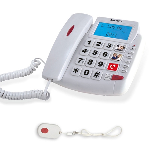 Majestic white professional elderly landline phone