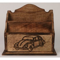 VINTAGE WOOD V W  LETTER HOME COLLECTION BOX