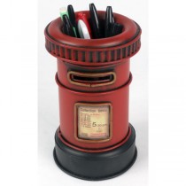 VINTAGE METAL LETTER BOX DECORATION  PEN HOLDER