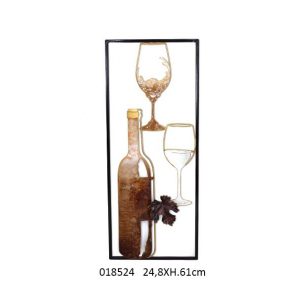 A WALL DECO WINE BOTTLE & CLASSES 24.8 X 1.9 X H.61 SOLD OUT