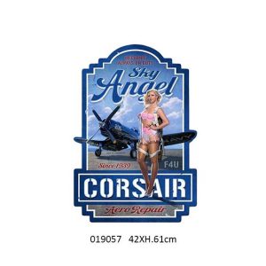 A WALL VINTAGE METAL DESIGN SIGN CORSAIR