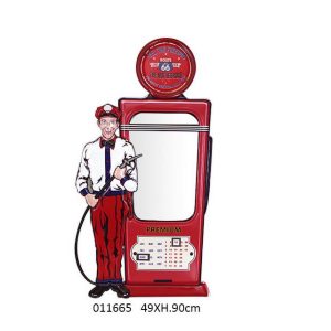 LARGE METAL VINTAGE DESIGN MIRROR GAS PUMP