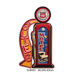 EMBOSSED METAL SIGN ROUTE 66 FUEL PUMP DESIGN