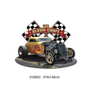 METAL AMERICAN VINTAGE TIN SIGN EMBOSSED DESIGN BLOWN COUPE XL