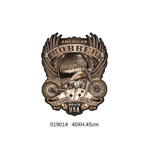 VINTAGE METAL SIGN EMBOSSED DESIGN AMERICAN BOBBER XL