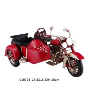 VINTAGE METAL DESIGN MOTO WITH SIDE CAR
