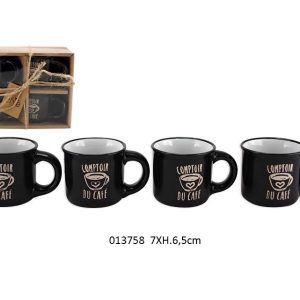 BOX WITH SET OF 4 PC  CERAMIC MUGS 