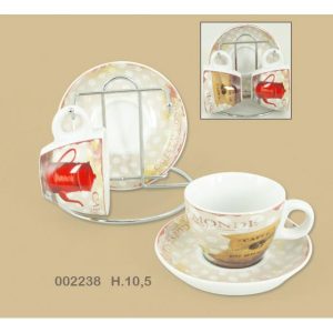SET OF 2 PCS  ESPRESSO CUPS WITH METAL STAND