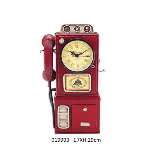OLD VINTAGE METAL RETRO TELEPHONE CLOCK DESIGN